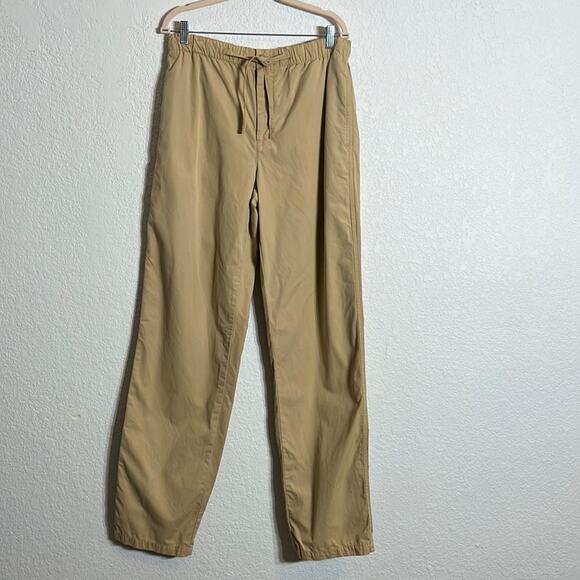 Faconnable cotton tan casual pant Elastic waist with zip closure casual vacation - Picture 1 of 11
